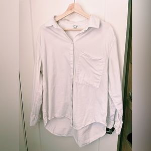 White Aerie Boyfriend Fit Oxford Style Shirt